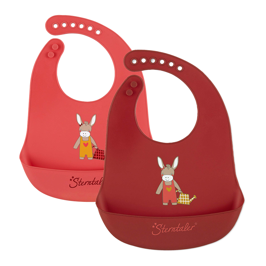 babymarkt Silikon-Lätzchen Doppelpack Emmily dunkelrot/hellrot