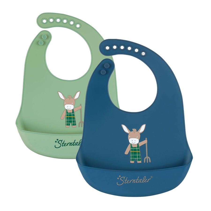 babymarkt Silikon-Lätzchen Doppelpack Emmilius hellgrün/mittelblau
