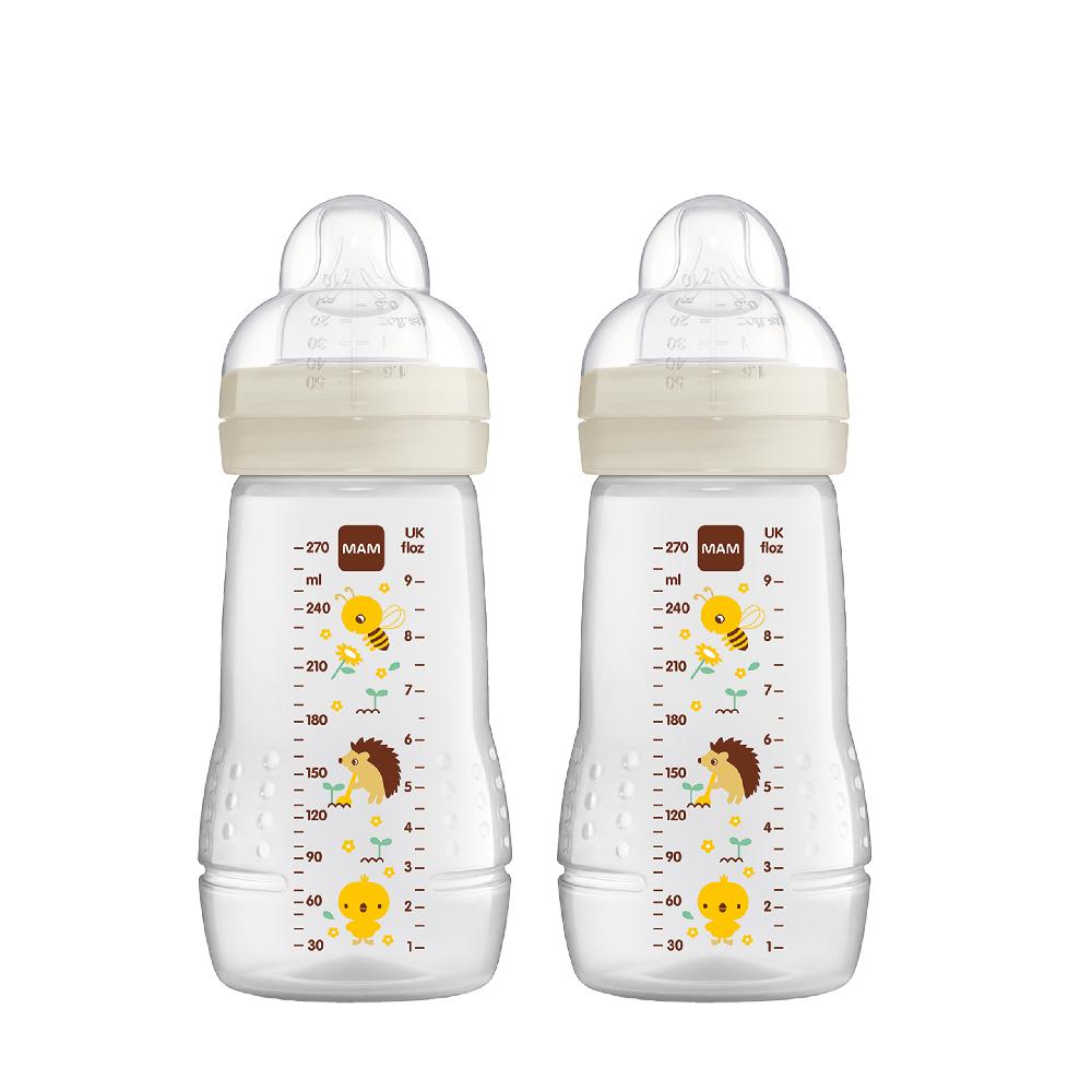 babymarkt Babyflasche Easy Active Größe 1 ab 0+M 270 ml Biene/ Igel im Doppelpack