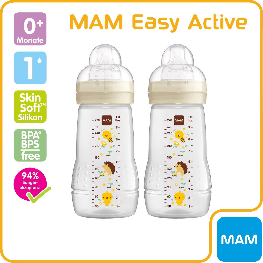 babymarkt Babyflasche Easy Active Größe 1 ab 0+M 270 ml Biene/ Igel im Doppelpack Online Shopping