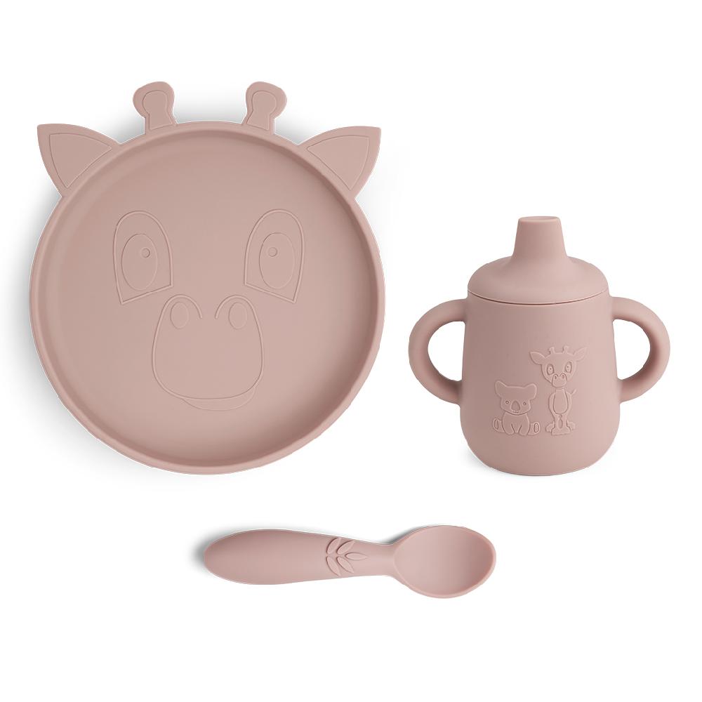 babymarkt Geschirrset Elke Giraffe 3er Set Woodrose