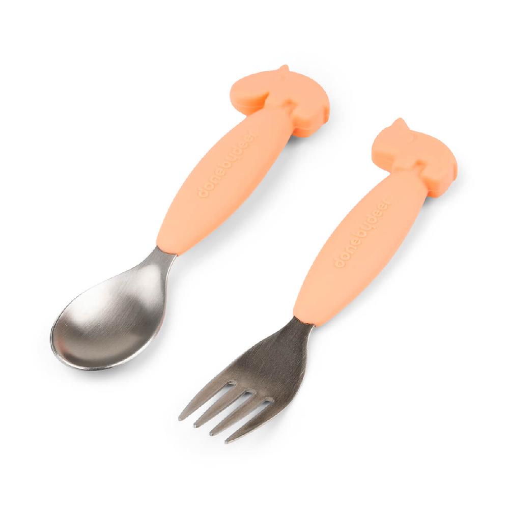babymarkt Löffel- und Gabelset Easy-grip Deer friends Koralle Zeitbegrenzte Promotion