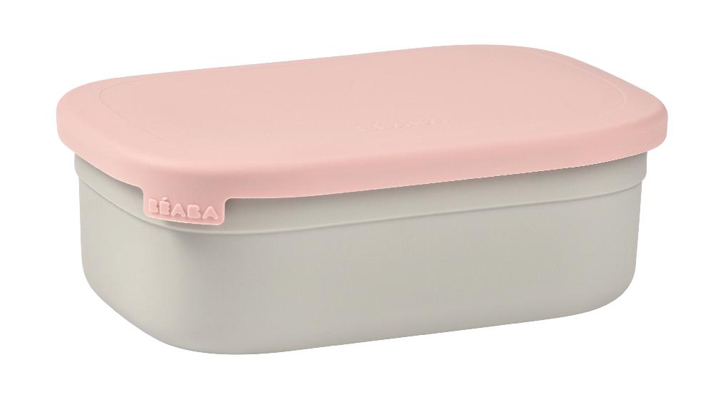 babymarkt Lunchbox aus Edelstahl - velvet grau/dusty rosa