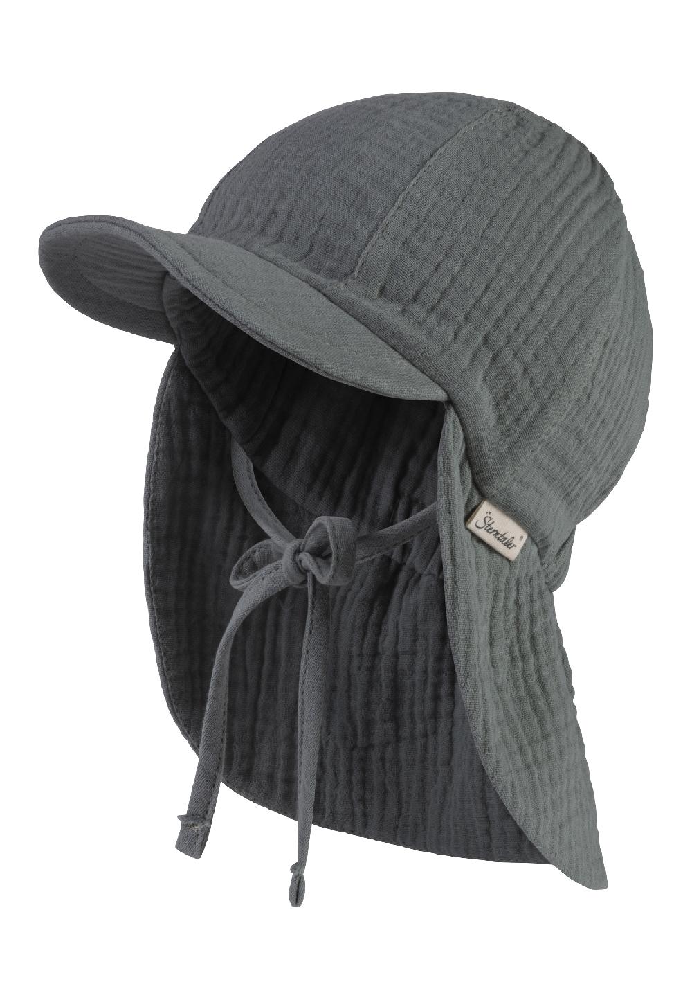 babymarkt Schirmmütze mit Nackenschutz Musselin mattgrün im Angebot