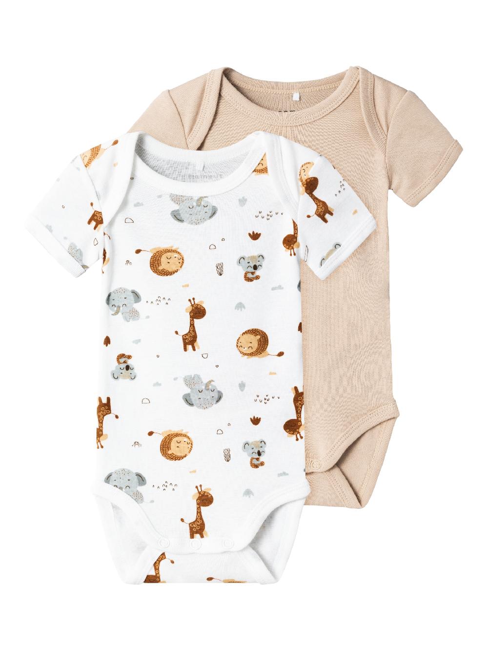babymarkt Kurzarmbody 2er Pack Animal Bright White Saisonschlussverkauf