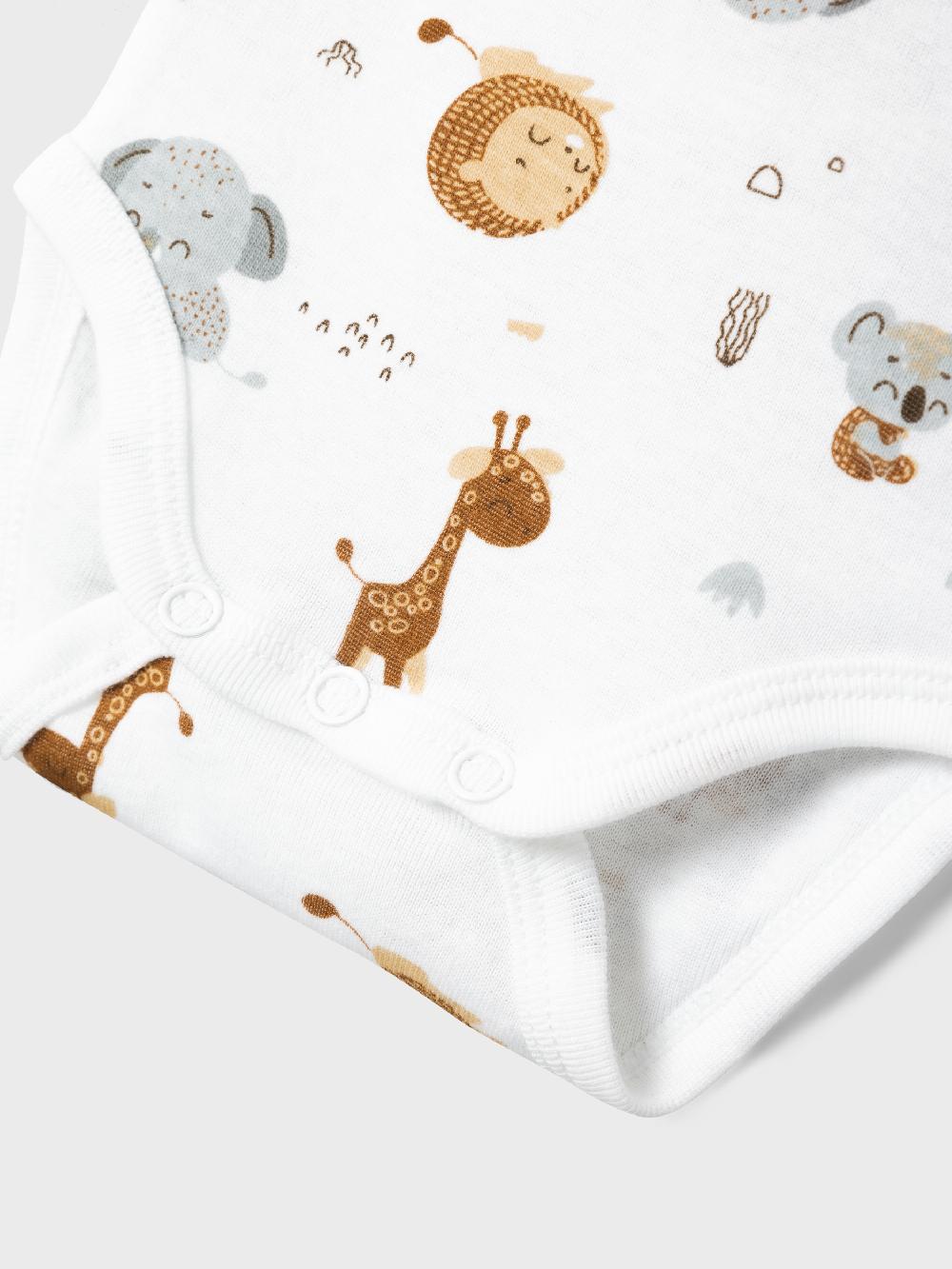 babymarkt Kurzarmbody 2er Pack Animal Bright White Saisonschlussverkauf