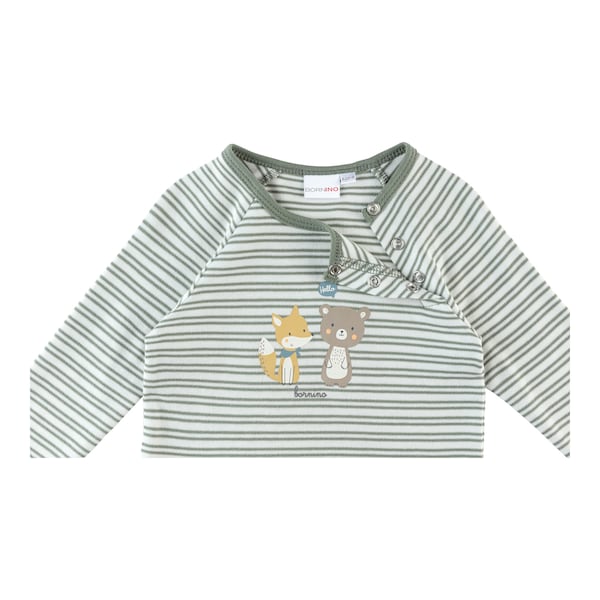 babywalz Bornino - Cute FoxRaglanshirt langarm Ringel Fox Friends grün/offwhite Heißer Verkauf