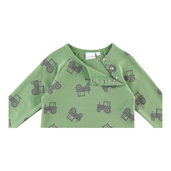babywalz Bornino - Farm LifeRaglanshirt langarm Traktor grün/grau Online Outlet