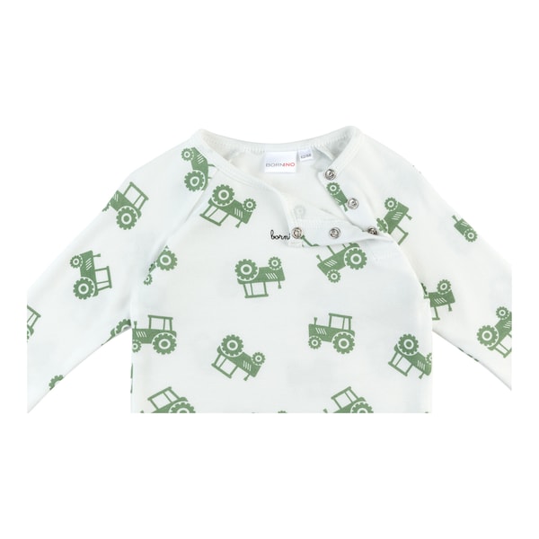 babywalz Bornino - Farm LifeRaglanshirt langarm Traktor offwhite/grün Exklusive Angebote