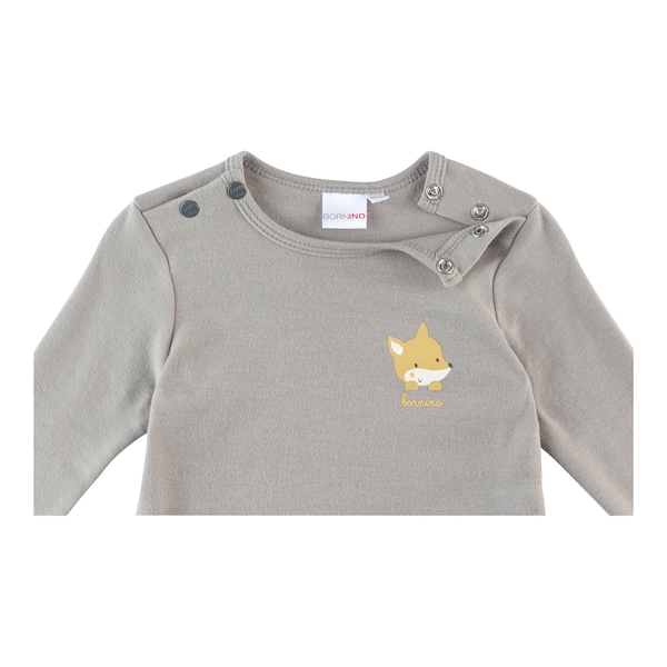 babywalz Bornino - Cute FoxShirt langarm Fuchs grau Wochenangebot