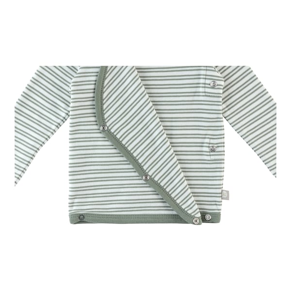 babywalz Bornino - Cute FoxWickelshirt langarm Ringel grün/offwhite Kostenlose Rückgabe