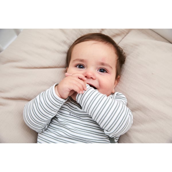 babywalz Bornino - Cute FoxWickelshirt langarm Ringel grün/offwhite Kostenlose Rückgabe