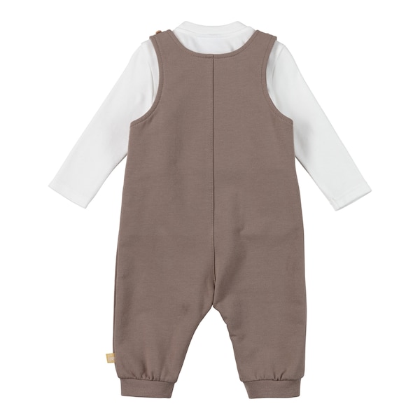 babywalz Bornino - Farm Life2-tlg. Set Latzhose und Shirt Traktor braun/offwhite Letzte 3 Tage