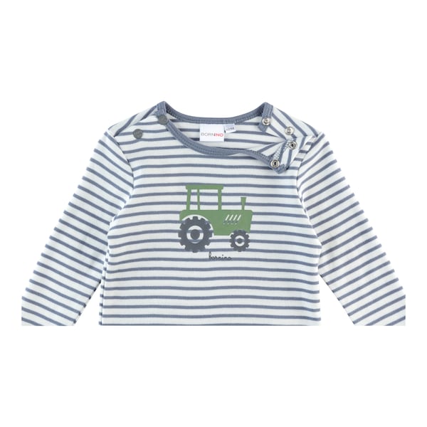 babywalz Bornino - Farm LifeShirt langarm Ringel Traktor blau/offwhite Bis zu 65% Rabatt