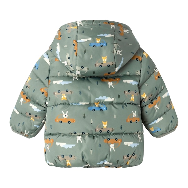babywalz NAME ITSteppjacke mit Kapuze Tiere Autos grün/bunt Vierteljährliche Förderung