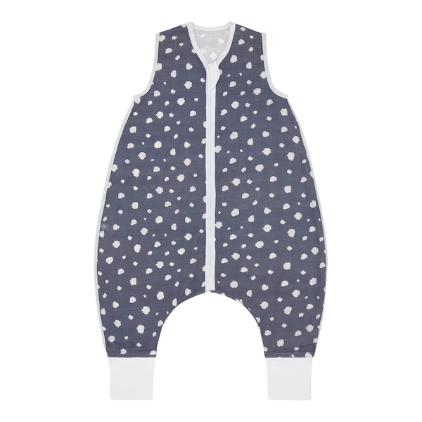 babywalz emma & noahSommer-Sleepoverall Musselin 0.5 TOG Punkte blau