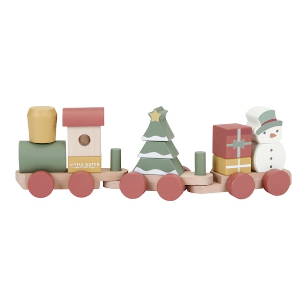 babywalz Little DutchHolzeisenbahn mit Steck-Formen Weihnachten Riesige Ersparnisse