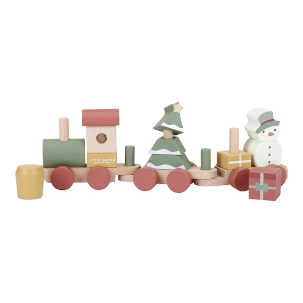 babywalz Little DutchHolzeisenbahn mit Steck-Formen Weihnachten Riesige Ersparnisse