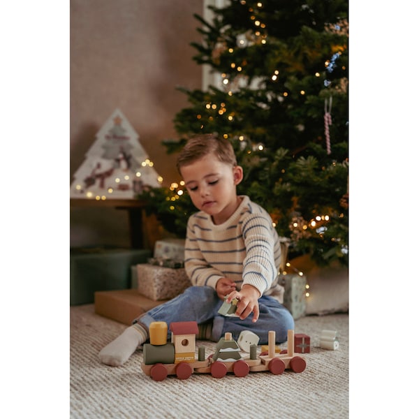 babywalz Little DutchHolzeisenbahn mit Steck-Formen Weihnachten Riesige Ersparnisse