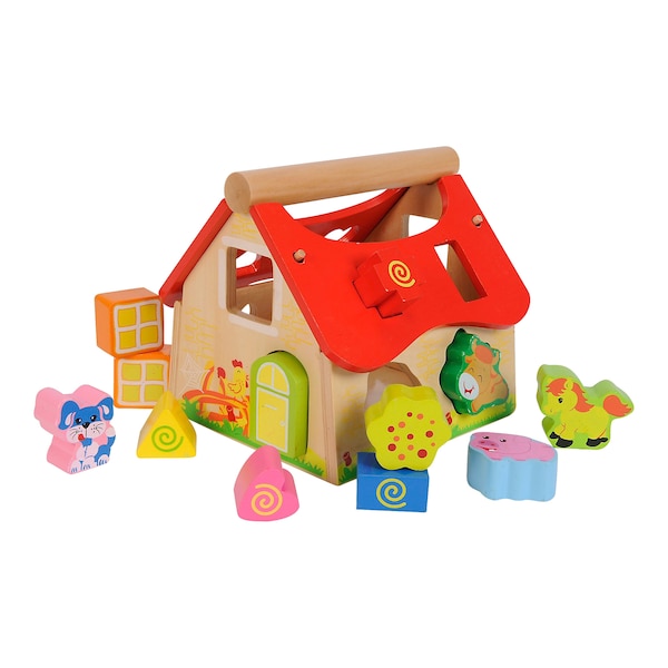 babywalz Eichhorn12-tlg. Holzsortierspiel Haus Letzter Tag