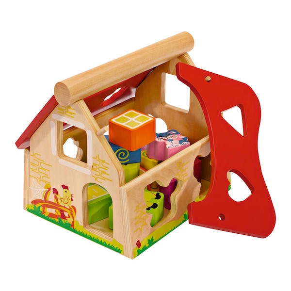 babywalz Eichhorn12-tlg. Holzsortierspiel Haus Letzter Tag