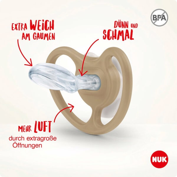 babywalz NUK2er-Pack Schnuller Space Night Silikon 18-36M Löwe / Sterne Tiefpreis
