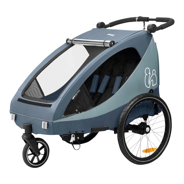 babywalz HauckFahrradanhänger Dryk Duo Plus Dark Blue Riesige Rabatte
