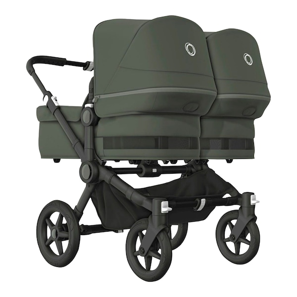 babywalz Bugaboo - DONKEY 5Zwillings- und Geschwisterwagen Bundle Twin black / forest green Große Rabatte