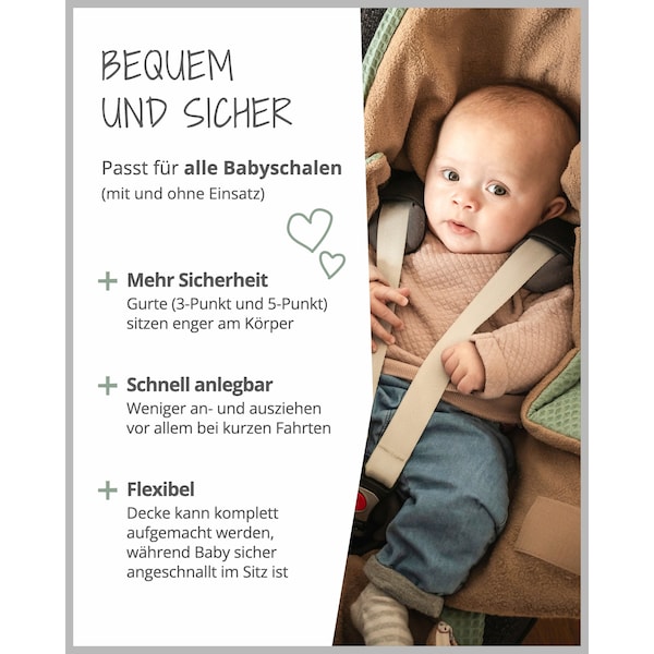 babywalz UllenboomEinschlagdecke Waffelpiqué wattiert beige / grün / Waldfreunde Im Verkauf