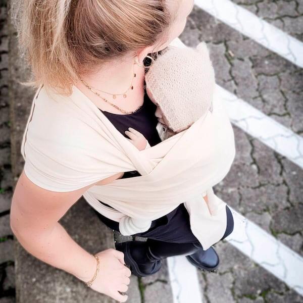 babywalz HOPPEDIZ®Babytragetuch Elastisches Tragetuch creme Speichern exportieren