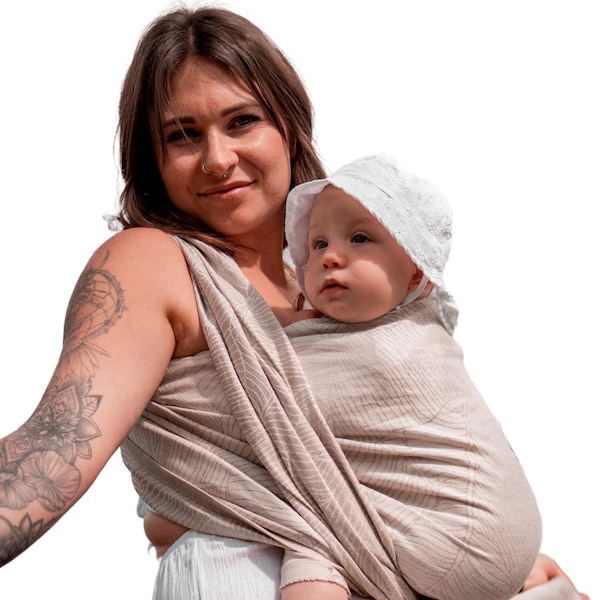 babywalz HOPPEDIZ®Babytragetuch Gewebtes Tragetuch kbA Grenada natur