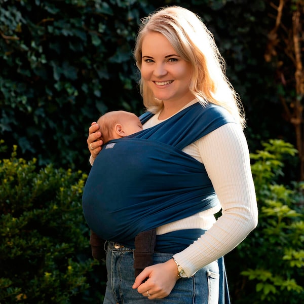 babywalz HOPPEDIZ®Babytragetuch Elastisches Tragetuch indigo 50% Rabatt für begrenzte Zeit