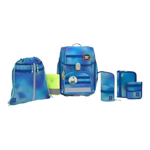 babywalz LässigSchulranzen-Set Boxy Unique gradient 7-tlg. blau Jubiläumsangebot
