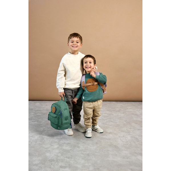 babywalz LässigKindergartenrucksack Mini Backpack Little Gang dunkelgrün Lagerräumung