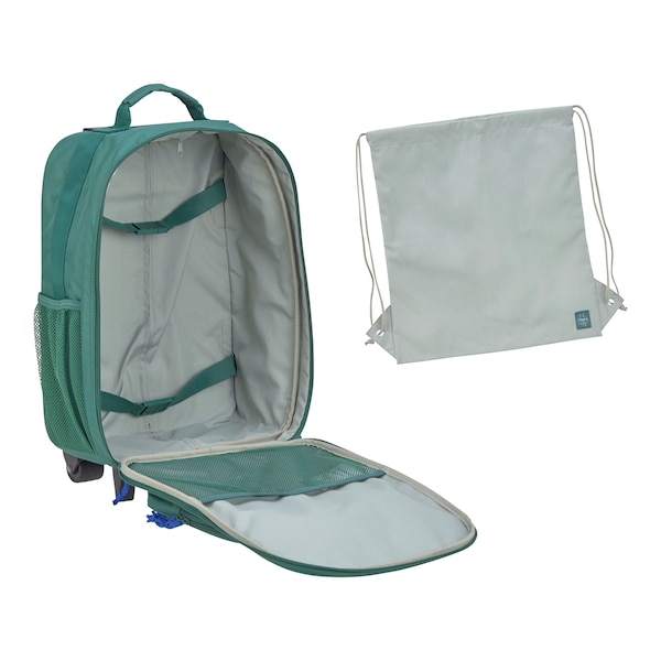 babywalz LässigKindertrolley Little Gang dunkelgrün Zeitlich begrenztes Angebot