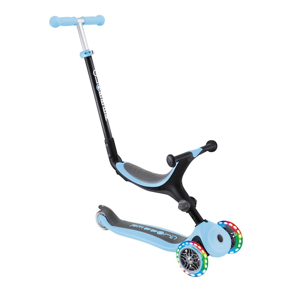 babywalz Globber3in1 Scooter Go-Up mit Leuchtrollen pastellblau Rabatt