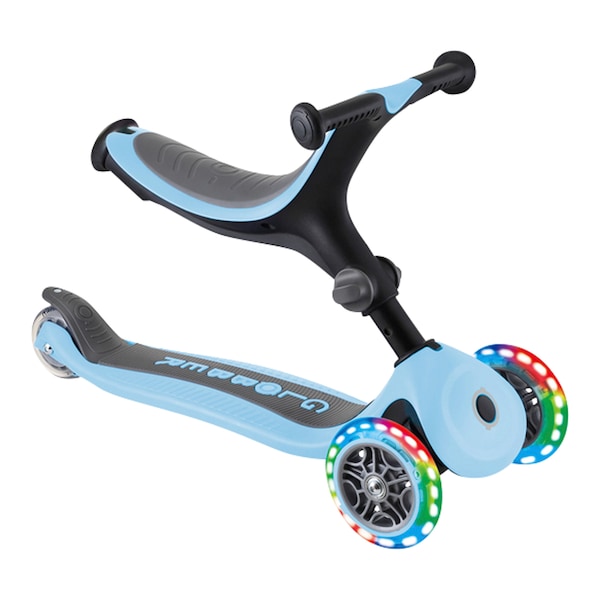 babywalz Globber3in1 Scooter Go-Up mit Leuchtrollen pastellblau Rabatt