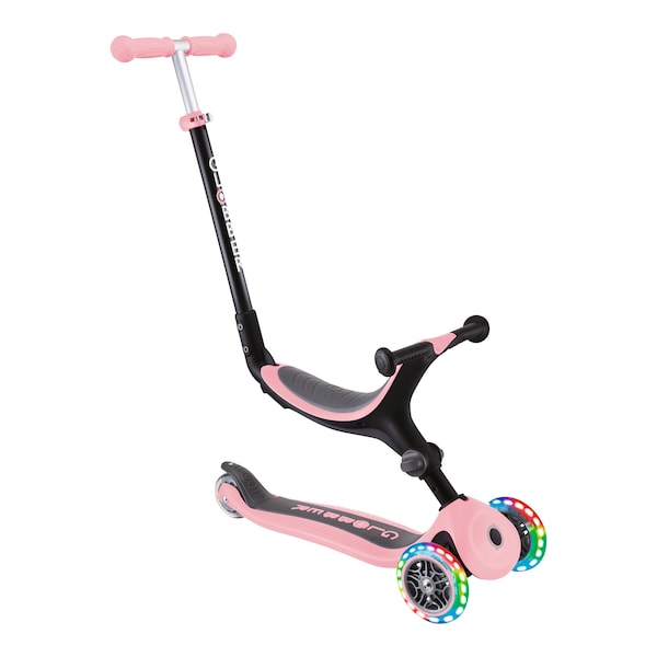 babywalz Globber3in1 Scooter Go-Up mit Leuchtrollen pastellrosa Versandkostenfrei