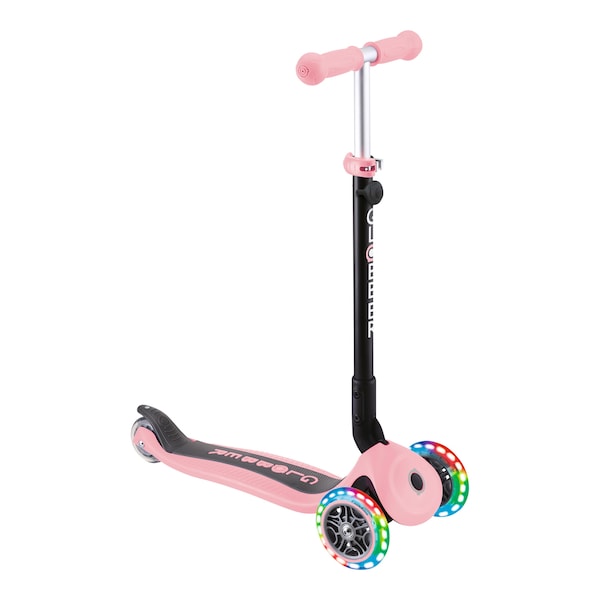 babywalz Globber3in1 Scooter Go-Up mit Leuchtrollen pastellrosa Versandkostenfrei