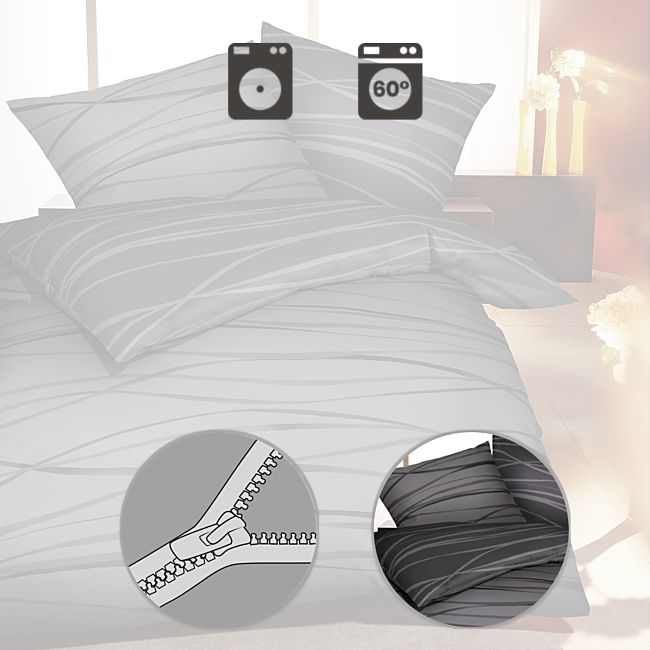 babybutt Kaeppel Mako-Satin Wendebettwäsche "Motion" im Angebot