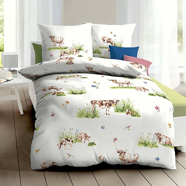 babybutt Kaeppel Mako-Satin Bettwäsche "Almauftrieb" Kostenloser Versand