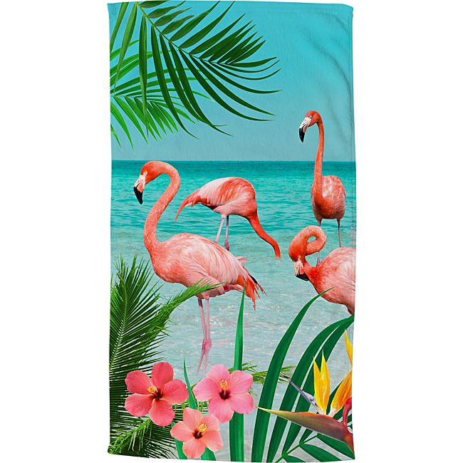 babybutt Good Morning Polyvelours Strandtuch "Flamingo"