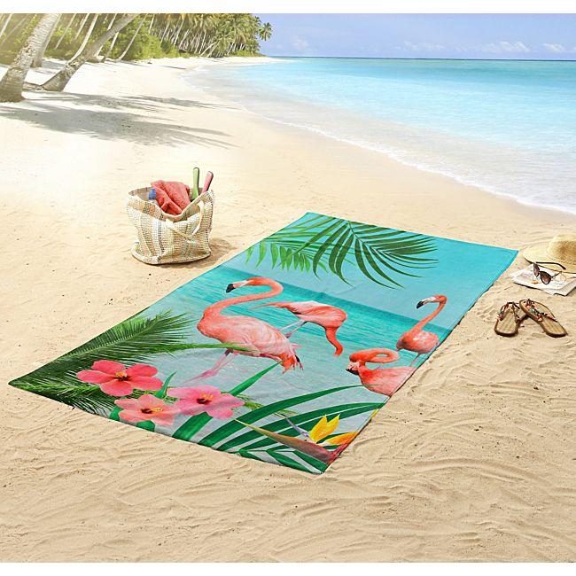 babybutt Good Morning Polyvelours Strandtuch "Flamingo" Sonderangebot