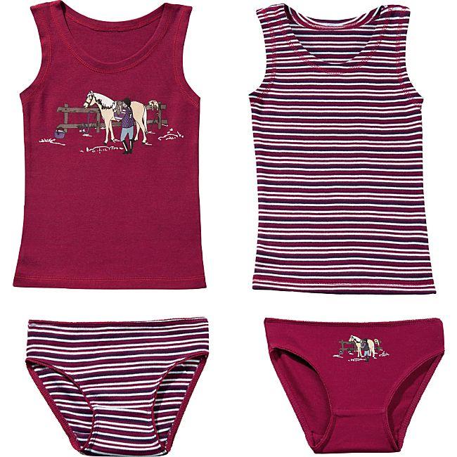 babybutt Erwin Müller Single-Jersey Mädchen-Unterwäsche-Set 4-teilig Große Rabatte