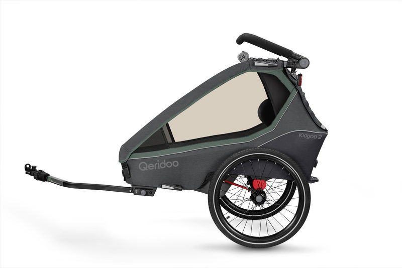 ﻿babyonlineshop Qeridoo Kidgoo 2 Fahrradanhänger Ivy Green mit Joggerfunktion 2023 Super Rabatt