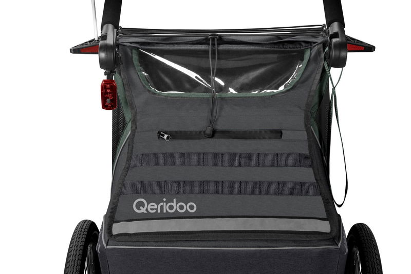 ﻿babyonlineshop Qeridoo Kidgoo 2 Fahrradanhänger Ivy Green mit Joggerfunktion 2023 Super Rabatt