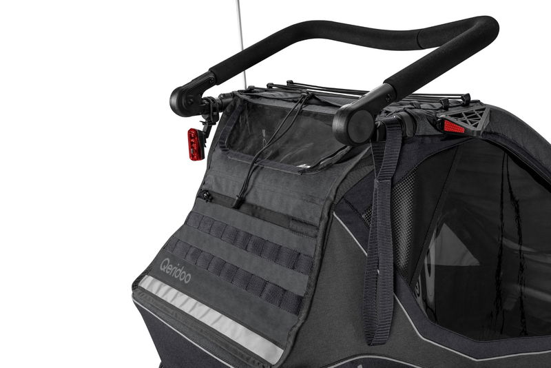 babyonlineshop Qeridoo Kidgoo 2 Fahrradanhänger Steel Grey mit Joggerfunktion 2023 Begrenzt auf 3 Tage