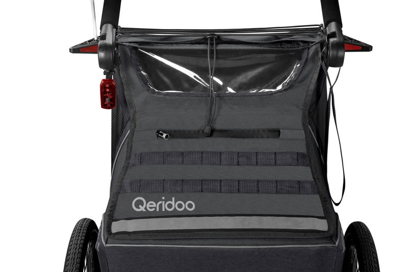 babyonlineshop Qeridoo Kidgoo 2 Fahrradanhänger Steel Grey mit Joggerfunktion 2023 Begrenzt auf 3 Tage
