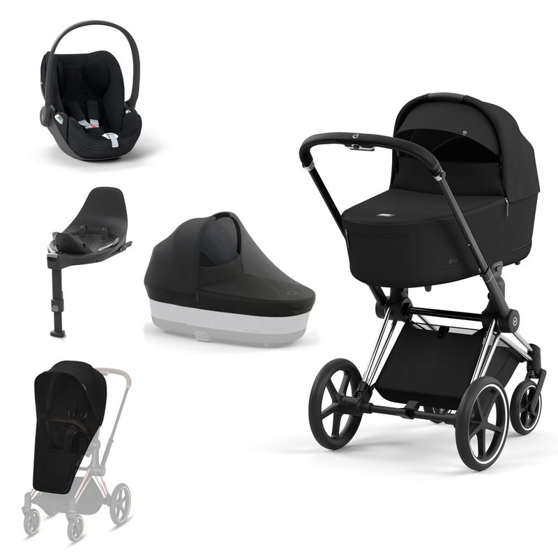 babyonlineshop CYBEX PRIAM Kinderwagen Sepia Black Bundle Plus New Generation inkl. Zubehörartikel Im Verkauf