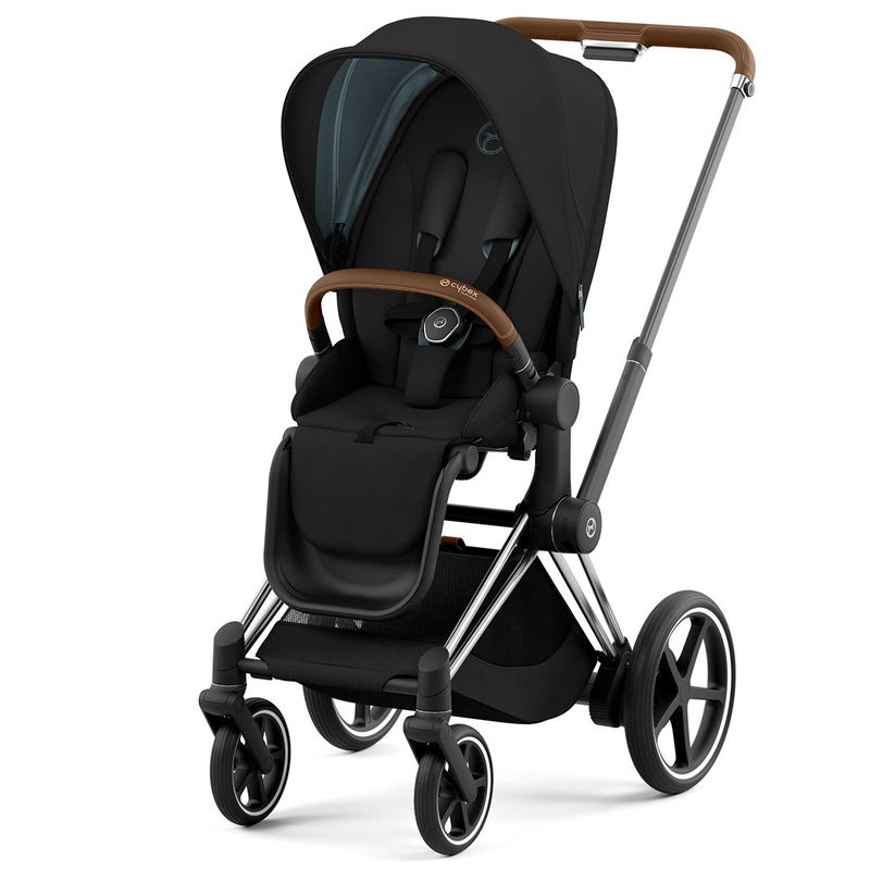 babyonlineshop CYBEX e-PRIAM Kinderwagen Sepia Black Bundle New Generation inkl. 8 Zubehörartikel 2025